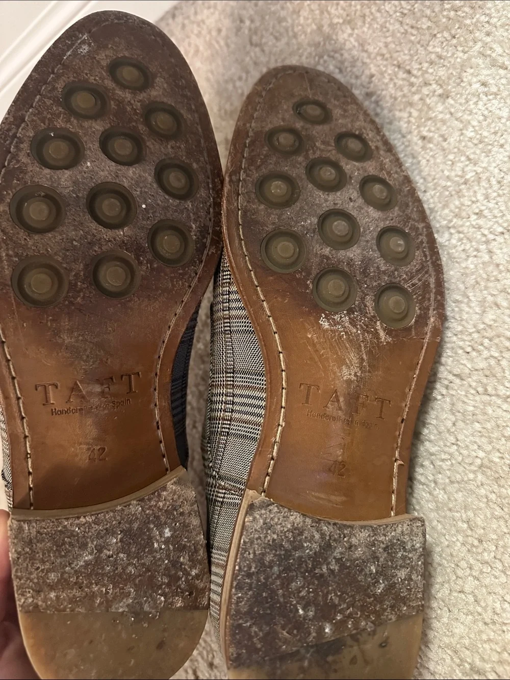 Taft Men's Plaid Lace-Up Dress Shoes in Brown